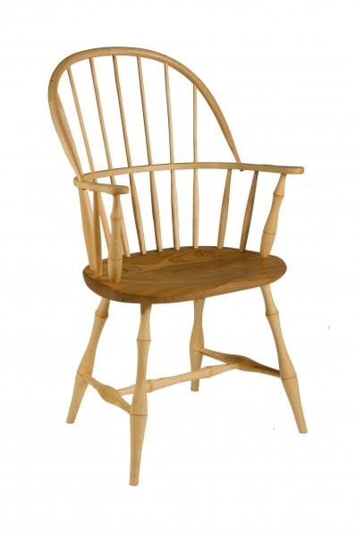 Double bow chair by James Mursell in ash and chestnut
